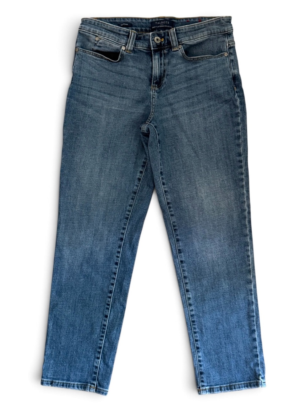 Talbots Size 6P Simply Flattering Collection Boyfriend Jeans medium denim wash